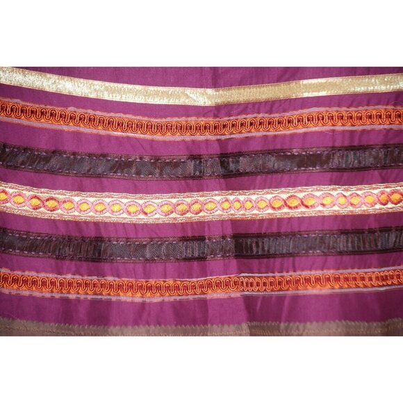 The Limited Ladies A-Line Knee Length Skirt 8 Striped Lined Side Zipper Cotton - Picture 2 of 7